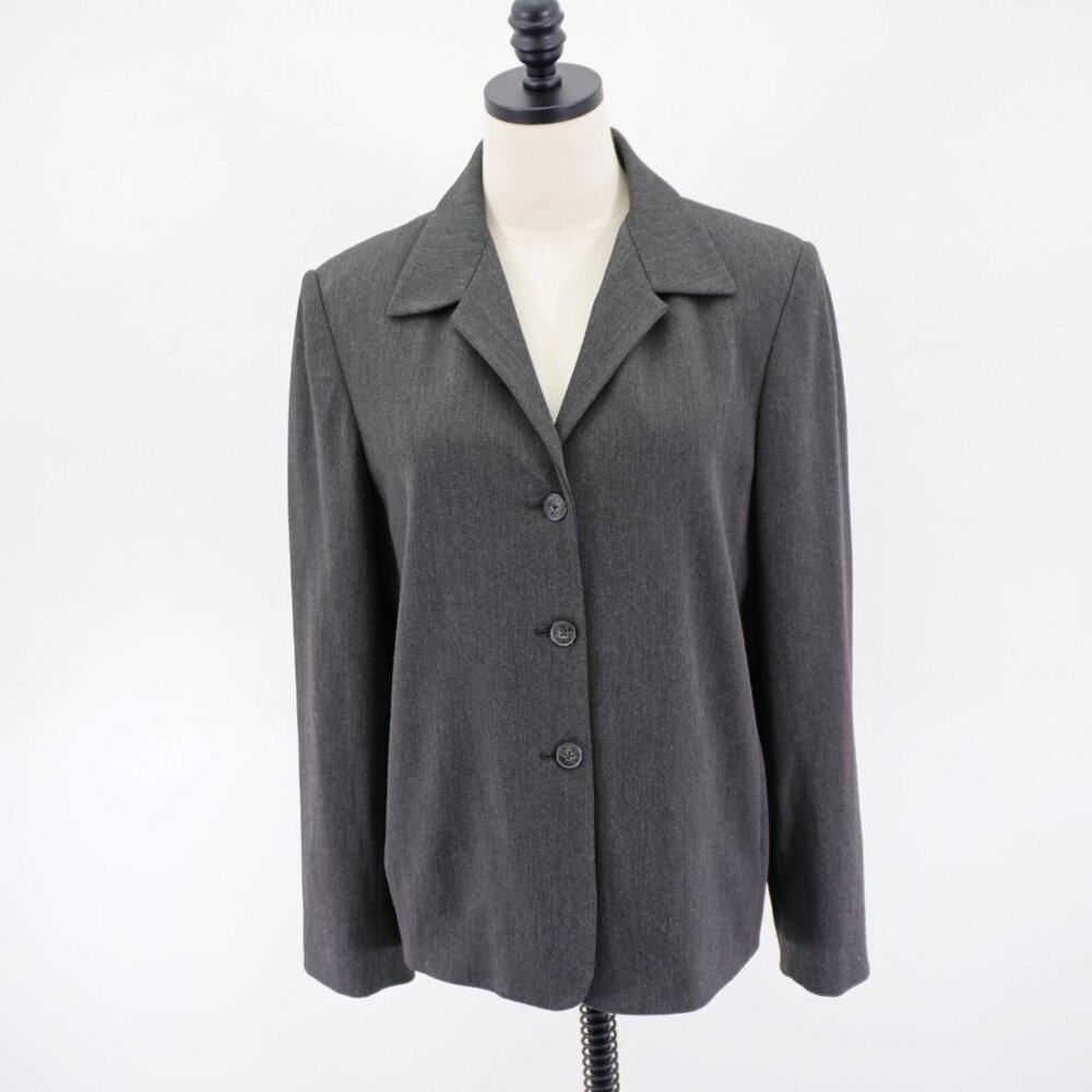 Rafaella Size 10 Gray 3 Button Blazer Polyester Rayon‎ Spandex Work Attitre